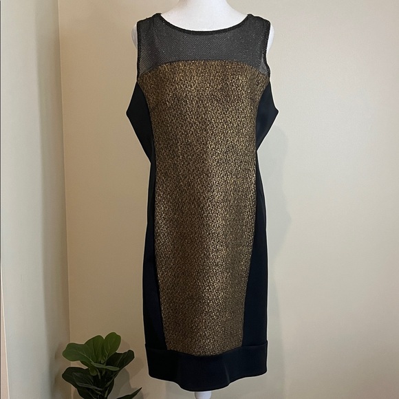 Debbie Shuchat Dresses & Skirts - Women’s Chic Black and Gold Midi Dress Size 14